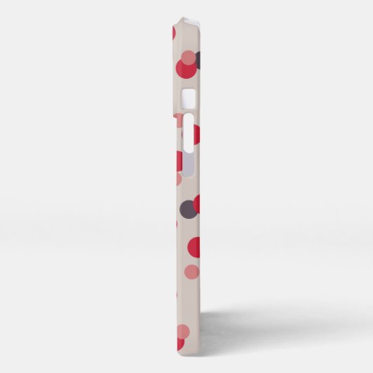 pink and gray dots iPhoneケース (左側面)