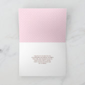 Pink and Gray Floral Bird Bridal Shower Thank You サンキューカード (内部)