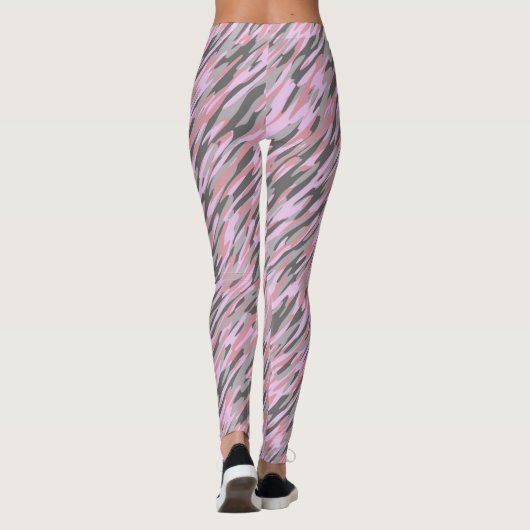 pink and gray green camo abstract レギンス (裏面)