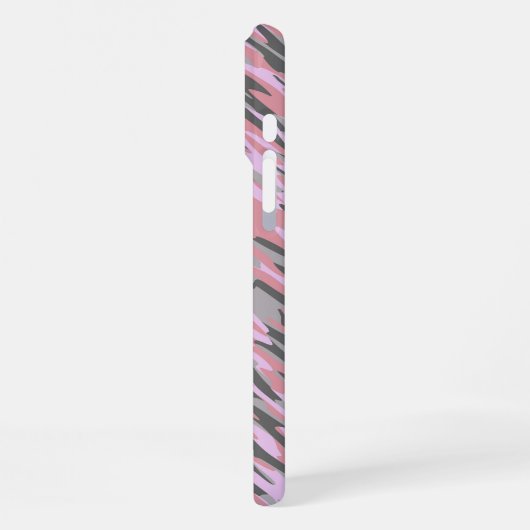 pink and gray green camo abstract iPhoneケース (左側面)