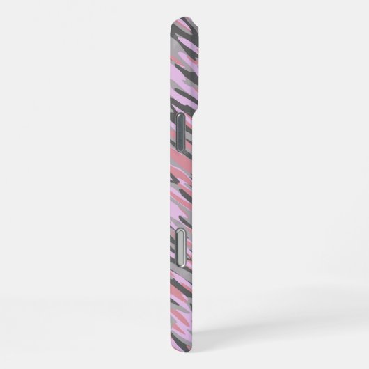 pink and gray green camo abstract iPhoneケース (右側面)