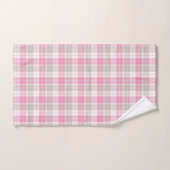 Pink and Gray Plaid Towel Set バスタオルセット (ハンドタオル)