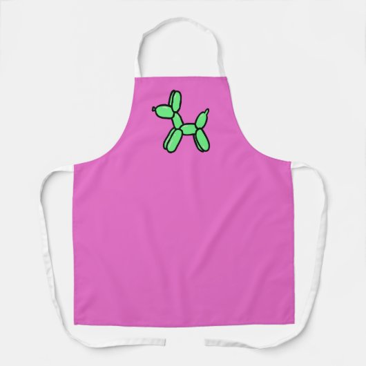 Pink and Green Balloon Dog Apron エプロン (正面)