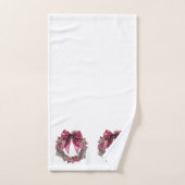 Pink and Green Berry Christmas Towel Set バスタオルセット (ハンドタオル)