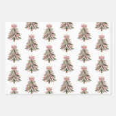 Pink and Green Brushstroke Christmas Flat Wrapping ラッピングペーパーシート (正面)