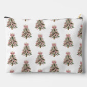 Pink and Green Brushstroke Christmas Print Bag アクセサリーポーチ (裏面)