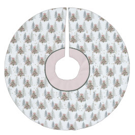 Pink and Green Brushstroke Christmas Tree Skirt ブラッシュドポリエステルツリースカート