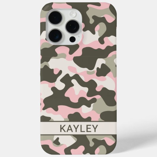 Pink and Green Camouflage Personalized Case-Mate iPhoneケース (裏面)