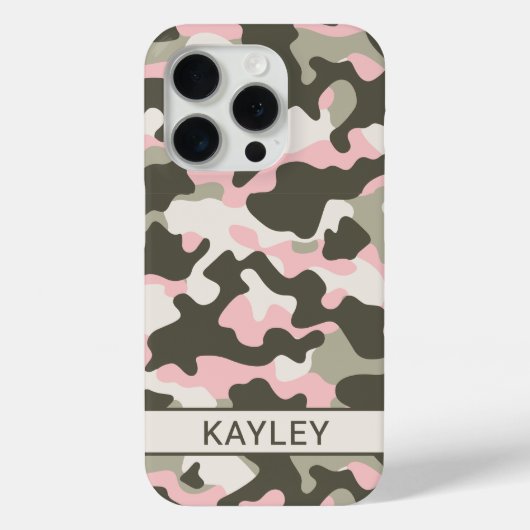 Pink and Green Camouflage Personalized Case-Mate iPhoneケース (裏面)