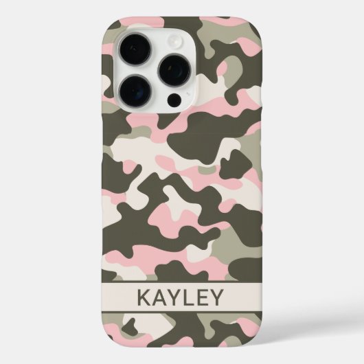 Pink and Green Camouflage Personalized Case-Mate iPhoneケース (裏面)