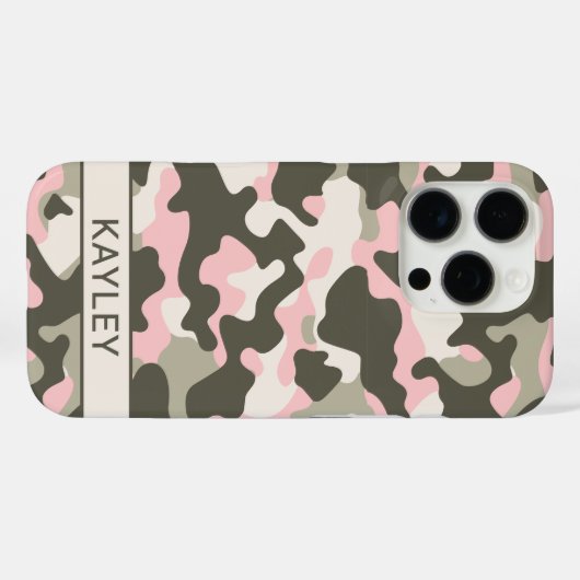 Pink and Green Camouflage Personalized Case-Mate iPhoneケース (裏面 (横))