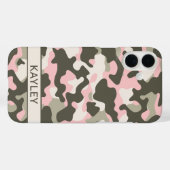 Pink and Green Camouflage Personalized Case-Mate iPhoneケース (裏面 (横))