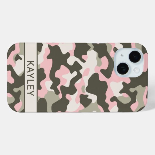 Pink and Green Camouflage Personalized Case-Mate iPhoneケース (裏面 (横))