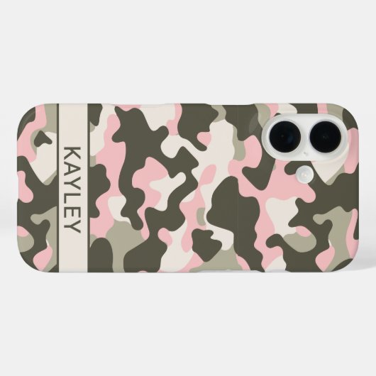 Pink and Green Camouflage Personalized Case-Mate iPhoneケース (裏面 (横))