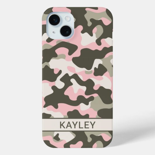 Pink and Green Camouflage Personalized Case-Mate iPhoneケース (裏面)