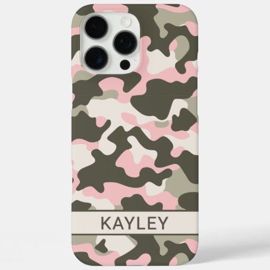 Pink and Green Camouflage Personalized Case-Mate iPhoneケース (裏面)