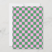 Pink and Green Checkerboard 30th Birthday Party 招待状 (裏面)