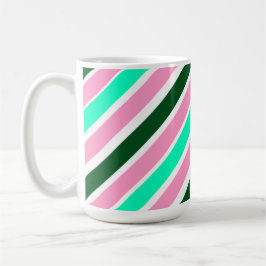 Pink and Green Christmas Candy Stripes  コーヒーマグカップ