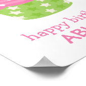 Pink and Green Cupcake Poster Print Wall Decor ポスター (角)