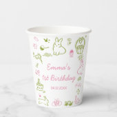 Pink and Green Easter 1st Birthday Party 紙コップ (裏面)