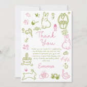 Pink and Green Easter Brunch and Egg Hunt  サンキューカード (正面)