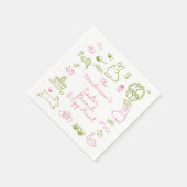 Pink and Green Easter Brunch and Egg Hunt Party スタンダードカクテルナプキン (角)