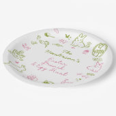 Pink and Green Easter Brunch and Egg Hunt Party ペーパープレート (アングル)