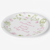 Pink and Green Easter Brunch and Egg Hunt Party ペーパープレート (アングル)