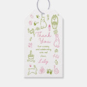 Pink and Green Easter Brunch and Egg Hunt Thank ギフトタグ (正面)