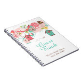 Pink and Green Floral Bird Cages Bridal Shower ノートブック (右側)