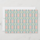 Pink and Green Floral Border Flat Notecard 招待状 (裏面)