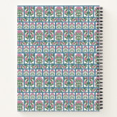 Pink and Green Floral Folk Art Quilt Pattern ノートブック (裏面)