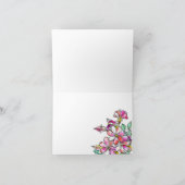 Pink and green flowers サンキューカード (内部)