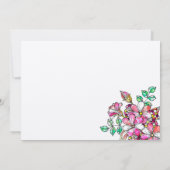 Pink and green flowers　フラット サンキューカード (裏面)