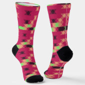 pink and green geometric ソックス (傾斜あり)