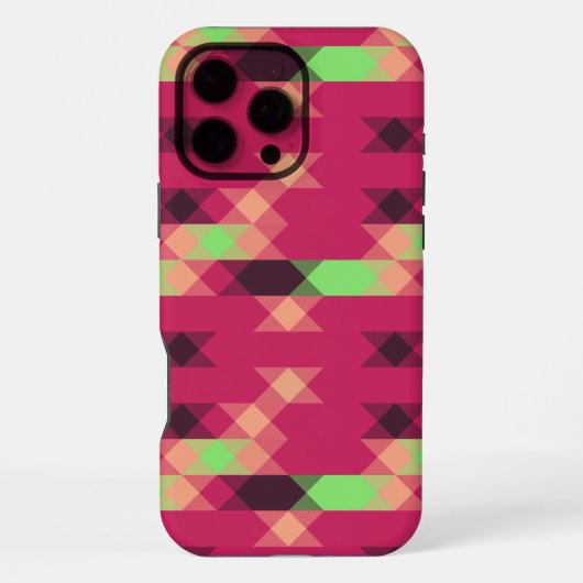 pink and green geometric iPhoneケース (裏面)