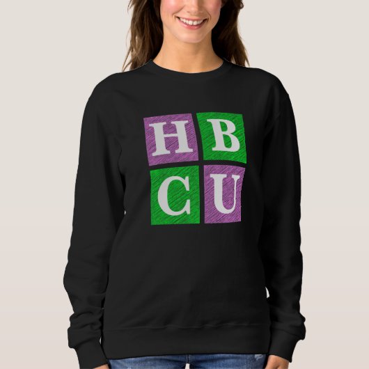 Pink and Green HBCU Block Letters スウェットシャツ (正面)