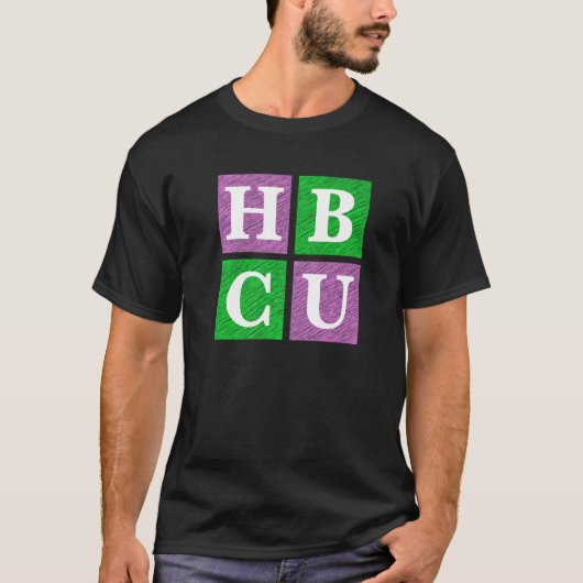 Pink and Green HBCU Block Letters Tシャツ (正面)