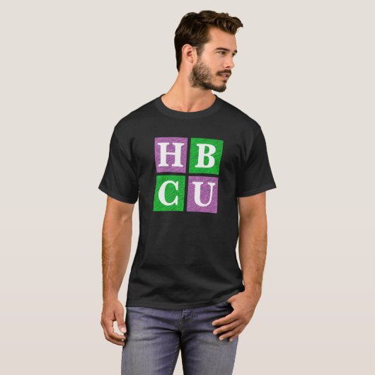 Pink and Green HBCU Block Letters   Tシャツ (正面フル)