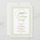 Pink and Green Holiday Cookie Exchange Party 招待状 (正面)