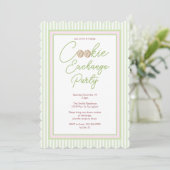 Pink and Green Holiday Cookie Exchange Party 招待状 (スタンド正面)