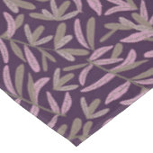  Pink and Green Leaf Pattern on Dark Purple Back テーブルクロス (アングル)