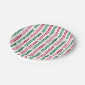 Pink and Green Melted Candlesticks and Speckles ペーパープレート (アングル)