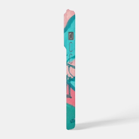 Pink and Green Minimalistic Landscape Phone Case iPhoneケース (左側面)