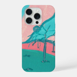 Pink and Green Minimalistic Landscape Phone Case iPhone 15 Proケース
