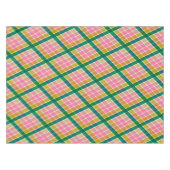 Pink and Green Modern Plaid Christmas Pattern テーブルクロス (正面(横))