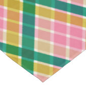 Pink and Green Modern Plaid Christmas Pattern テーブルクロス (アングル)