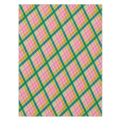 Pink and Green Modern Plaid Christmas Pattern テーブルクロス (正面)
