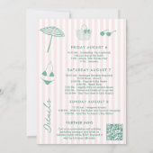 Pink And Green Palm Springs Bachelorette Weekend 招待状 (裏面)