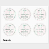 Pink And Green Palm Springs Bridal Shower Favor ラウンドシール (シート)